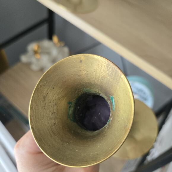 Brass Candlestick Mcm Lot Of 2 - Picture 5 of 10